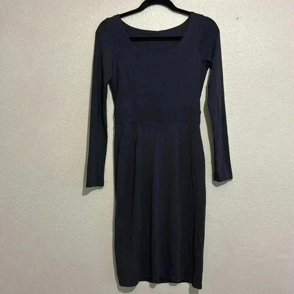 Susana Monaco Open Side Fitted Long Sleeve Midi Dress - Picture 4 of 6